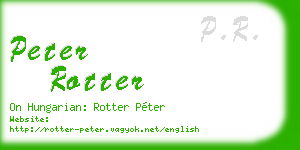 peter rotter business card